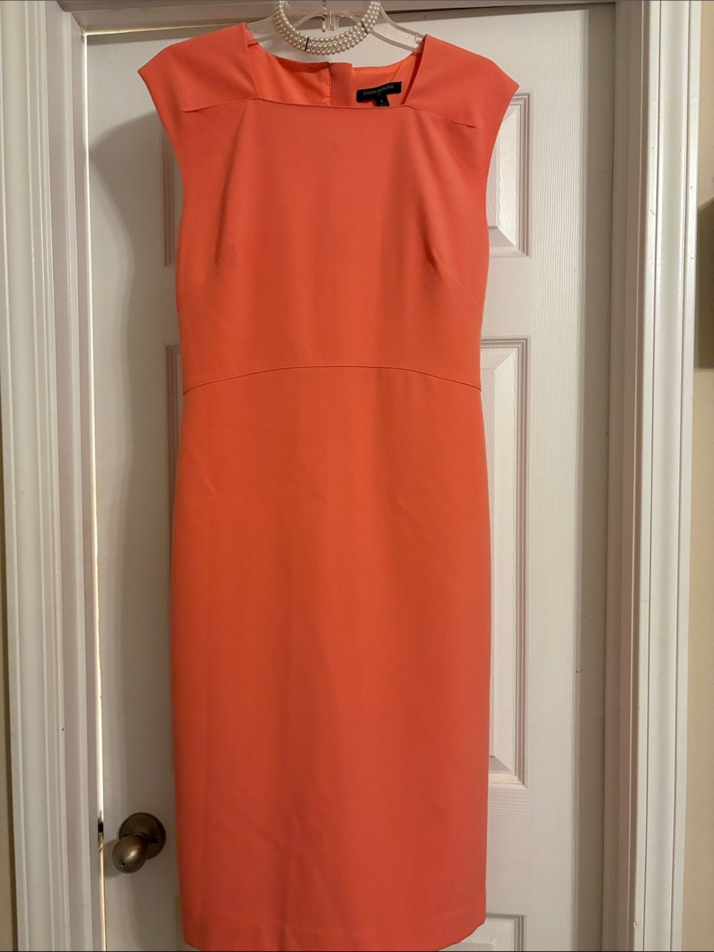 Banana Republic Coral Sheath Midi Dress